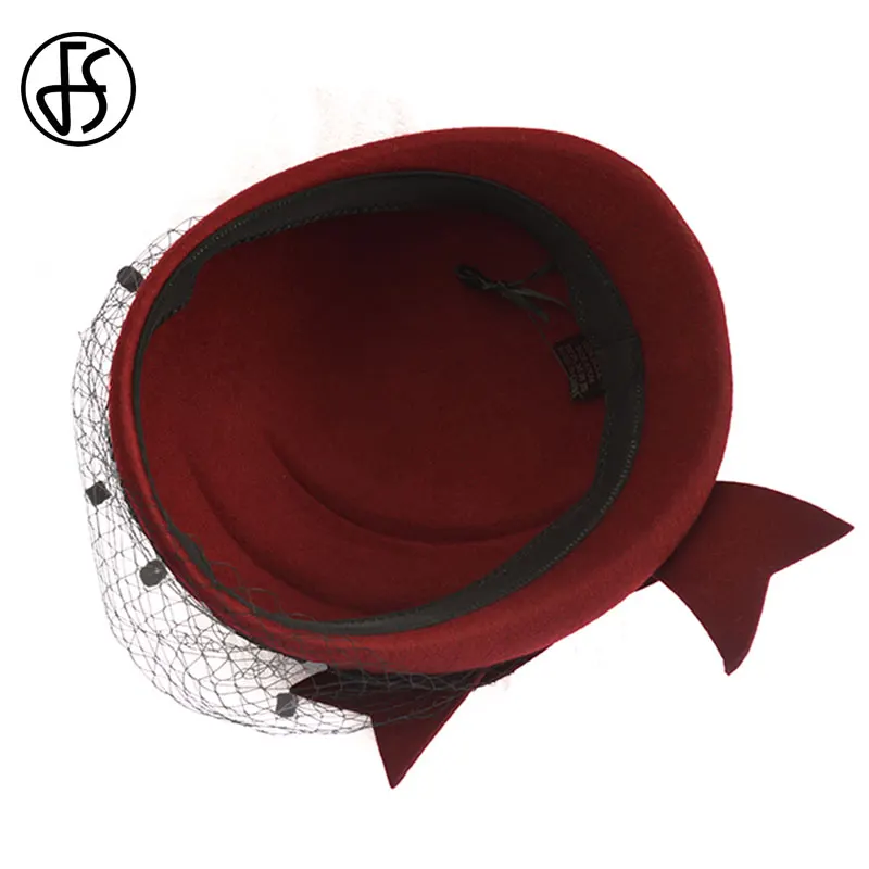 Женская фетровая шляпка Таблетка FS для церкви и торжественных случаев черная на