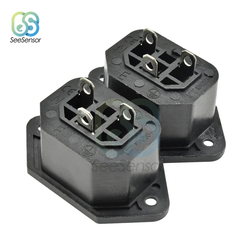 2 шт. 10A 250VAC 3 Pin AC 04 Разъем питания медный сердечник|Электрические розетки| |