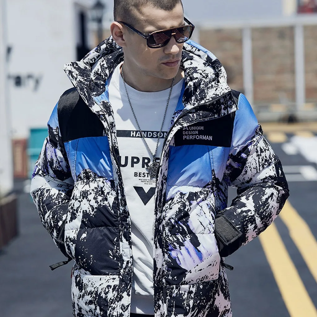 Men's Autumn Winter coat Jacket casual Fashion New Style Letter Printed Coat Jackets Long Sleeve Hoodies W1029 | Мужская одежда