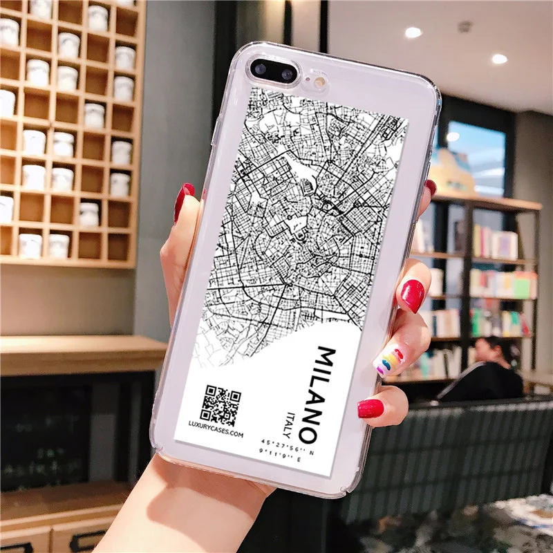 Motirunner Ins Exclusive City Map Soft Transparent TPU Phone Case for iPhone 11 pro XS MAX 8 7 6 6S Plus X 5 5S SE XR cover | Мобильные