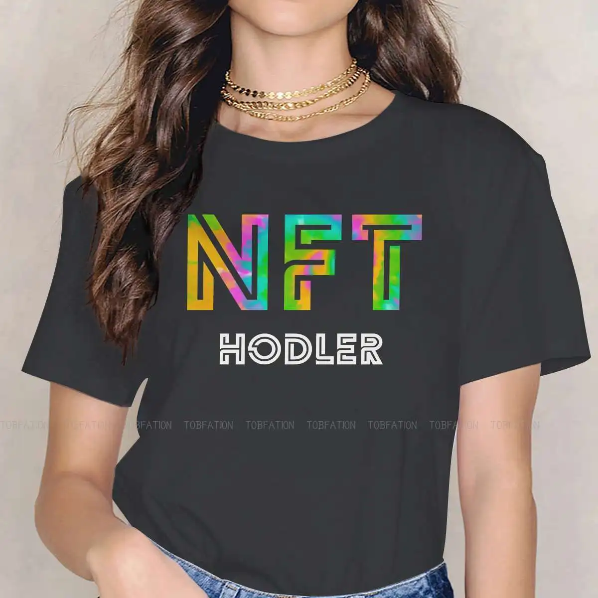

NFT Non Fungible Tokens Women T Shirt Hodler Female Tops Graphic Funny Tees Ladies 4XL Oversized Tshirt