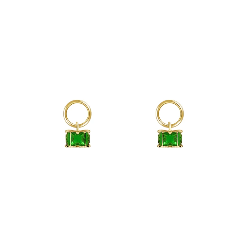 

New Green Gem Earrings 2020 Trend Womens Earrings Classic Fashion Female Jewelry Metal Simple Party Stud Earrings Accessories