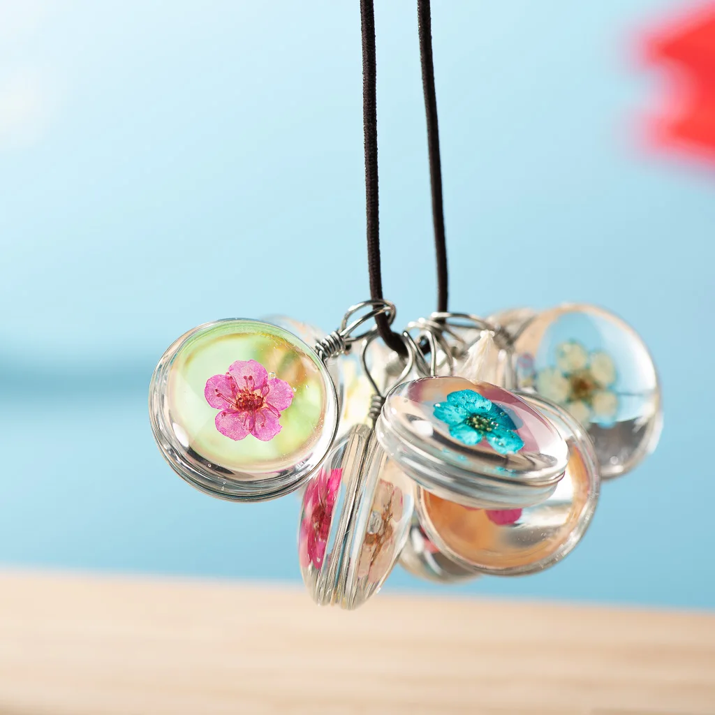 18 # стеклянный шар из железной проволоки и цветок кулон для DIY серьги браслет