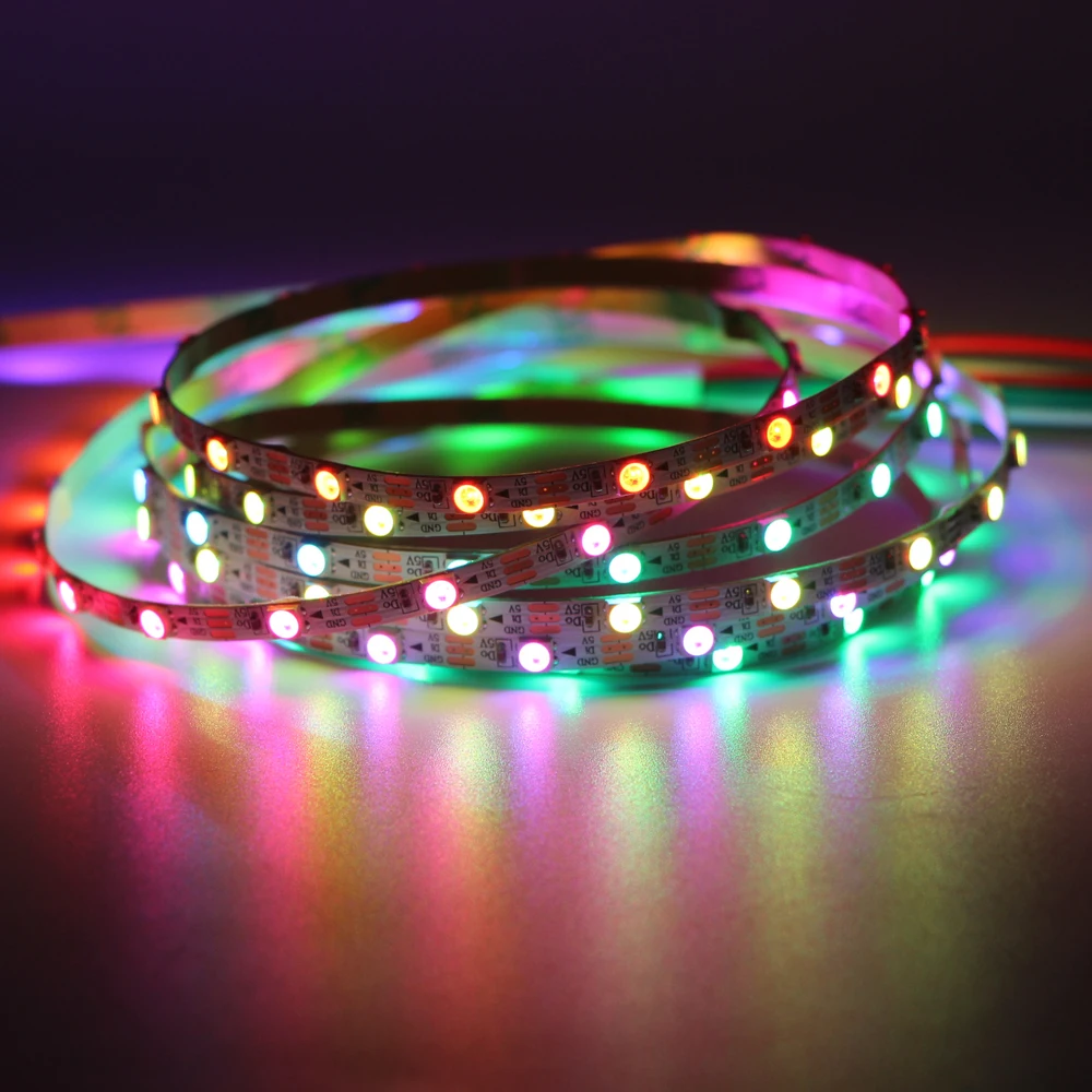 Узкая светодиодная ленсветильник WS2812B 4/5 мм WS2812 5050 3535 RGB индивидуально Адресуемая