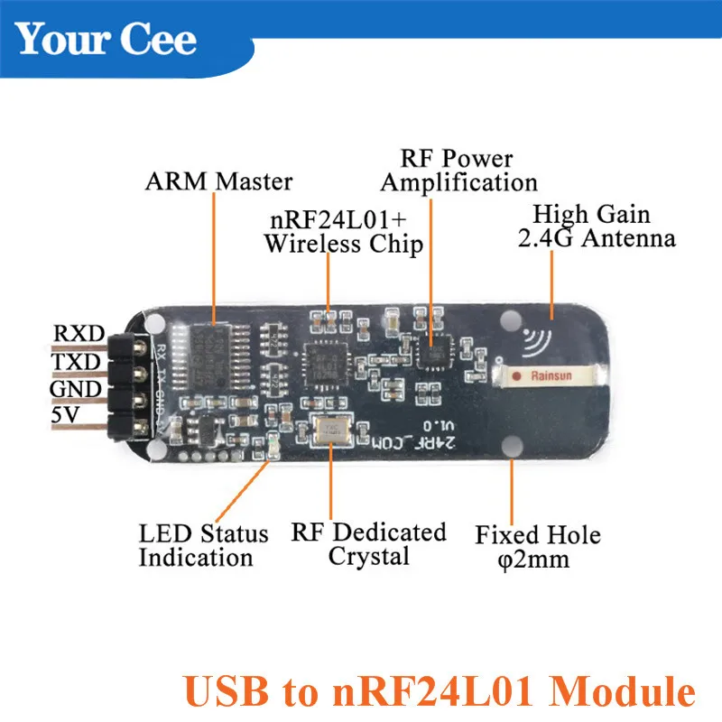 NRF24L01 модуль беспроводной передачи данных 2 4G последовательный порт TTL для nRF24L01