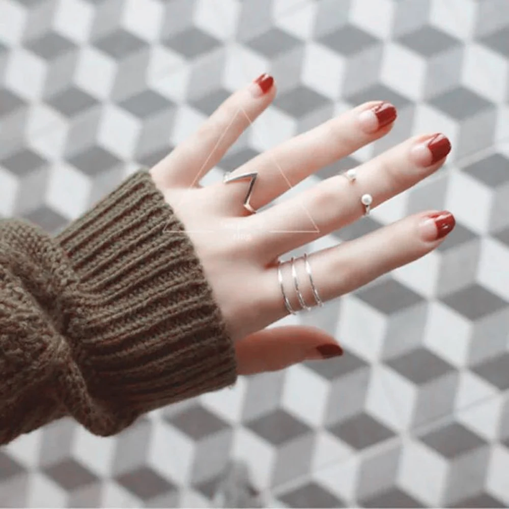 

New Style V-Shaped Finger Ring Creative Design Simple Open-Loop Ring Women Triangular Geometry Fine Jewelry Gift Rings