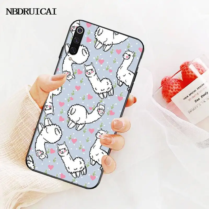 PENGHUWAN Kawaii Милая лама Альпака мягкий черный чехол для телефона Xiaomi Mi9 9SE 8SE Pocophone F1 Mi8