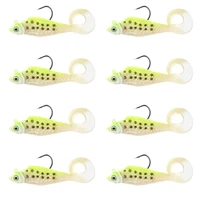 free fisher 8 pcs 7 7cm 9g fishing soft bait lure lead head yellow jig pesca fishing lures fishing 3d eyes tackle accessories