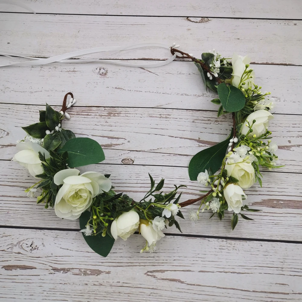 Женский свадебный головной убор с цветочной короной вечерние аксессуары для