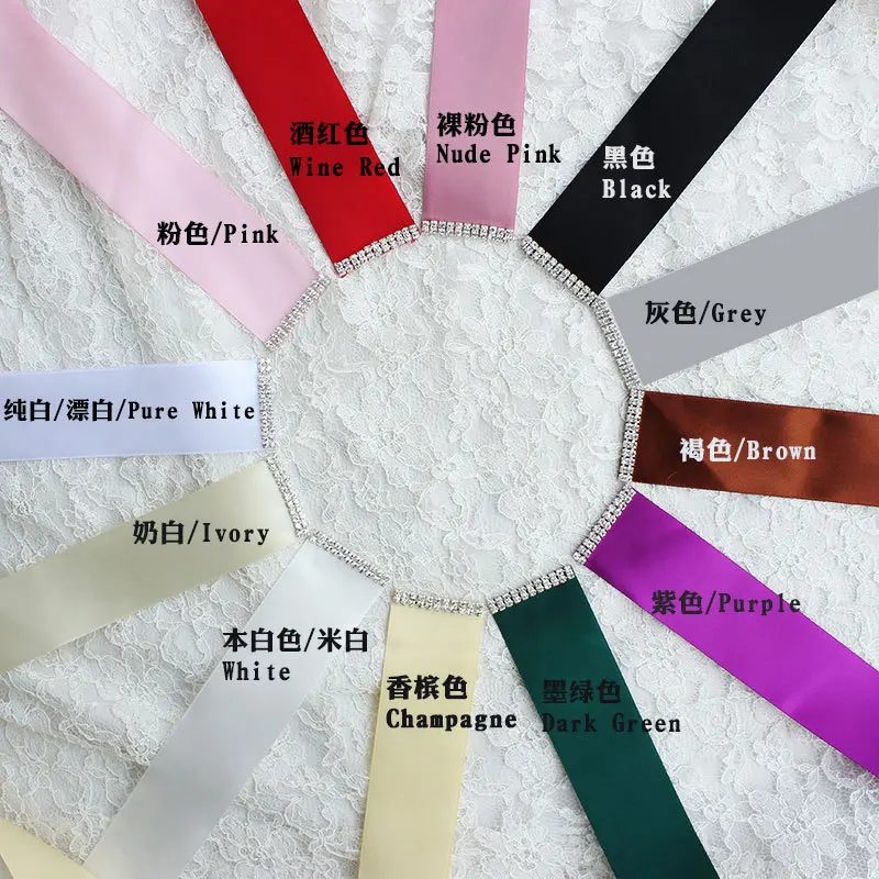 Женский атласный пояс с кристаллами ручной работы |