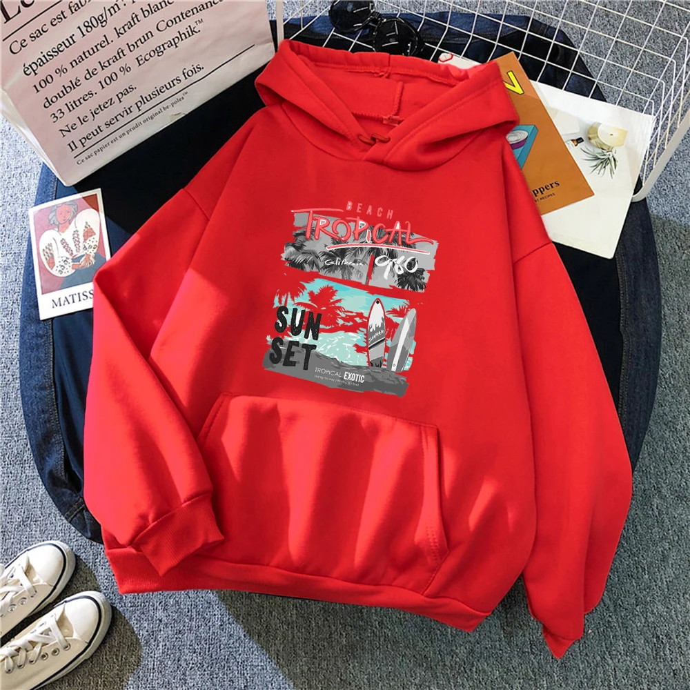 

Sun Set Printing Female Hip Hop Sweatshirt Retro Sweahoodies Fashion 2021 High Quality HoodieFleece O-Neck Womans Hoodies