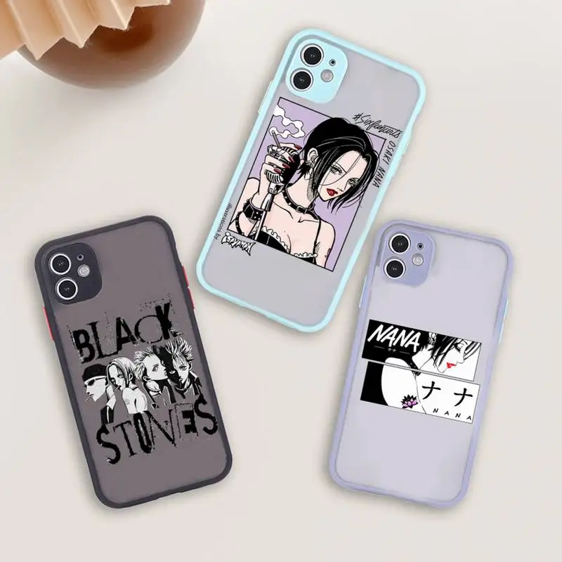 

NANA Design Phone Case For iPhone 12 11 Mini Pro XR XS Max 7 8 Plus X Matte transparent blue Back Cover