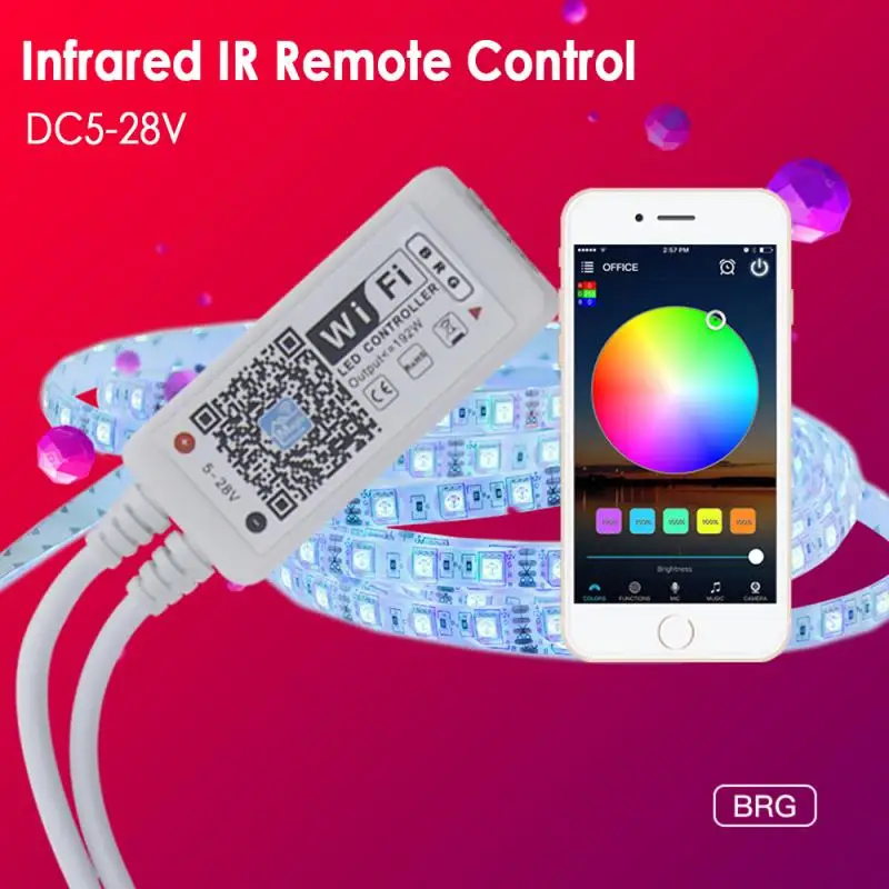 1 шт. контроллер RGB с Wi-Fi 5-28 В постоянного тока мини-контроллер 24 клавишами Alexa