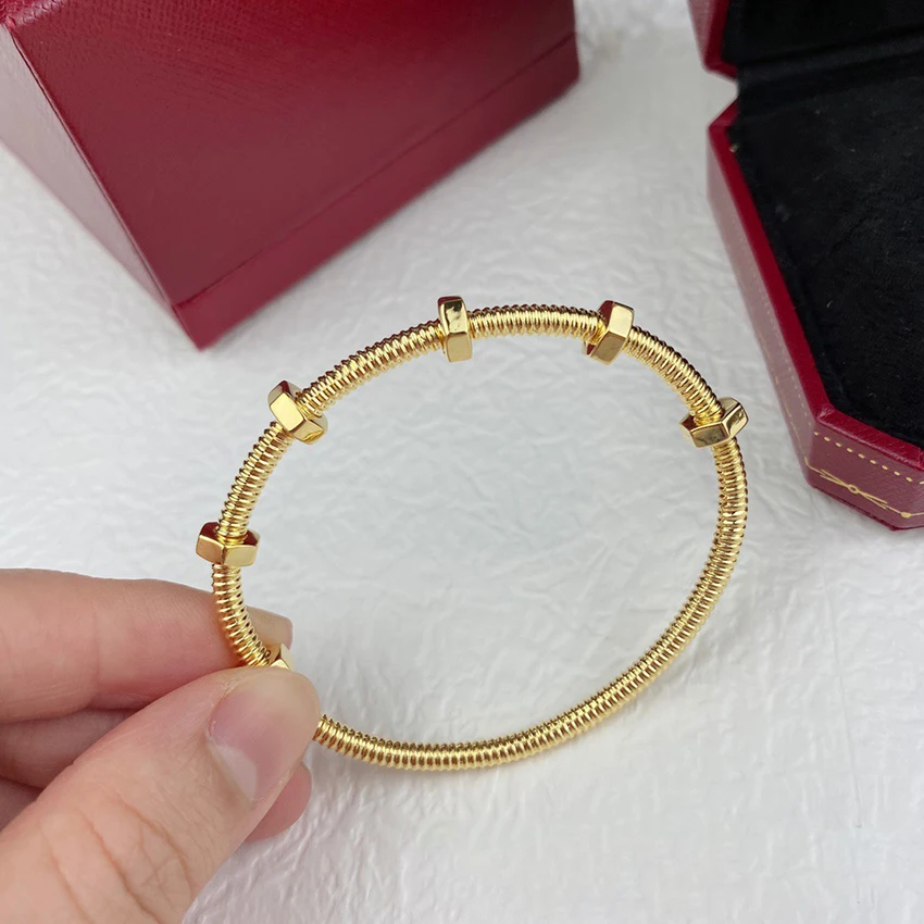 

Hard Bracelet for Women High-end screw Bangles Luxury Women's Jewelery Fine Jewelry Accessories bangles for women holiday gifts