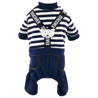 pet puppy jacket jacket striped dog cat jumpsuit jumpsuit bib bear design autumn clothes apparel