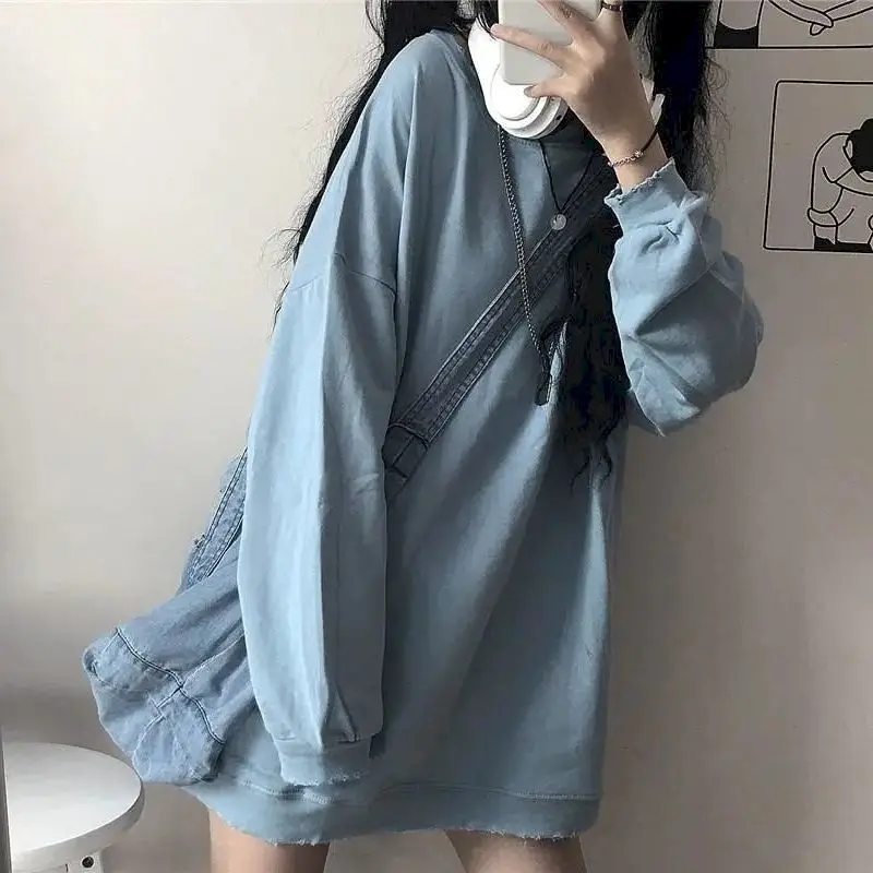 

Oversize Sweatshirts Women Solid Spring O-neck Sweatshirts Simple Female All-match Loose Students Korean Style Daily Fashion New