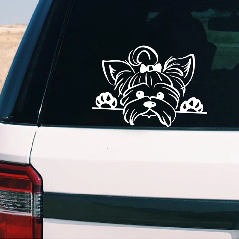 

Terrier Vinyl Sticker Decals Car Decor Puppy Peeking waterproof Dog Breed Pet Decal For Cup Laptop Decoration Decals HQ157