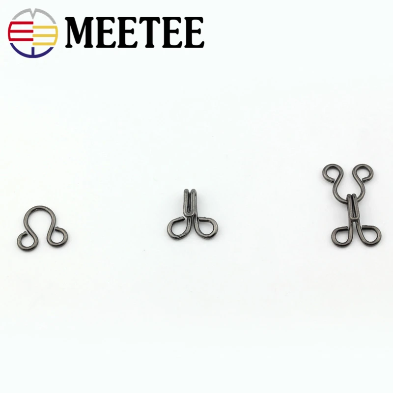 Meetee декоративные пуговицы 100 шт. застежка на крючок и крючки для глаз нижнее белье