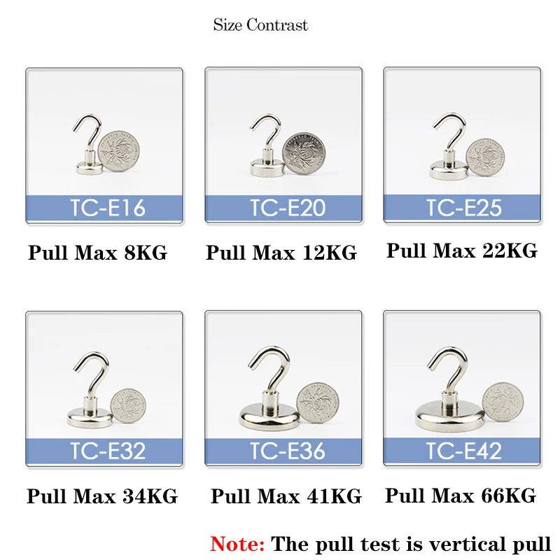 

Strong Magnetic Hooks Heavy Duty Wall Hooks Hanger Key Coat Cup Hanging Hanger for Home Kitchen Storage Organization