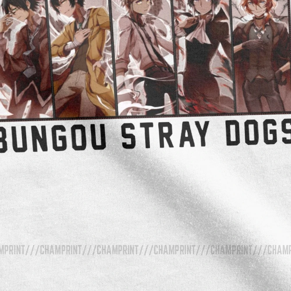 Мужские футболки с аниме рисунком собак Bungou хлопковая футболка коротким рукавом