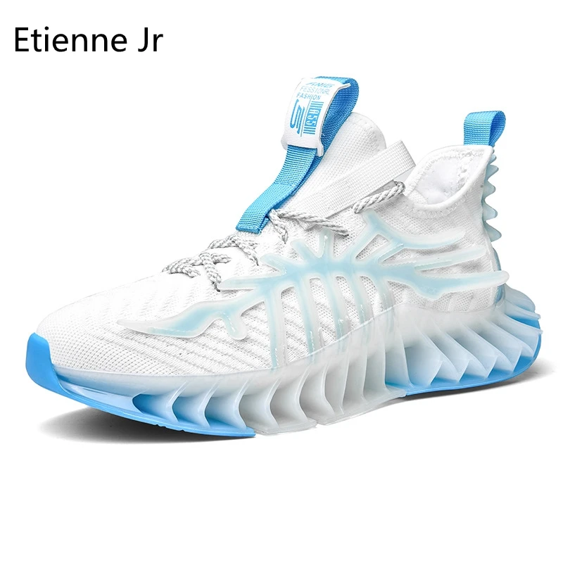 

Etienne Jr Men Spring Blade Sneakers Flying Woven Trendy Running Shoes Sports Casual Mesh Low-Top Shoes TPU Soles Gym Shoes