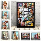 Видеоигра Gta 5 Grand Theft Auto Art Decor Foto Professional Canvas Schilderij домашний Декор постер Woonkamer Декор