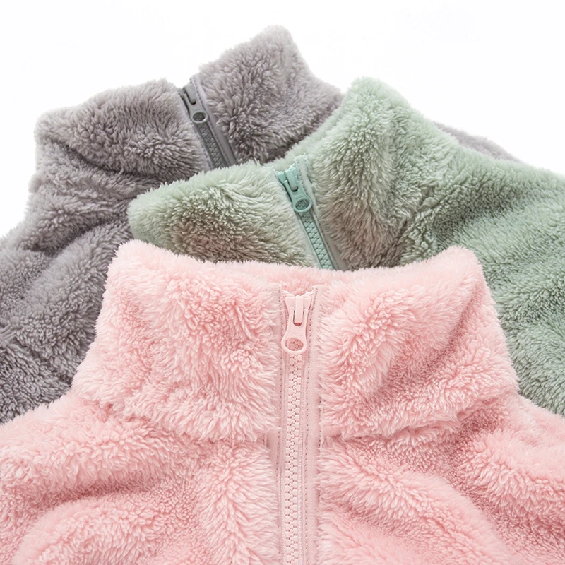 Осенне зимние флисовые куртки для мужчин и женщин из бархата кораллового цвета