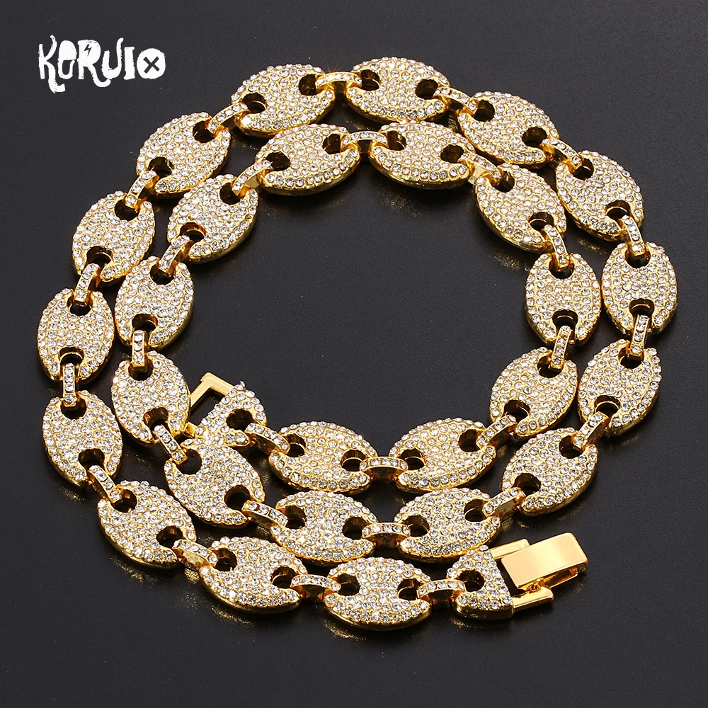 Модные ожерелья с кубическим цирконием и кубинская цепочка для мужчин