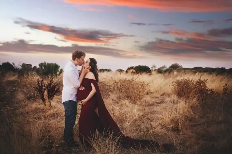 Сексуальное платье для беременных с открытыми плечами фотосессии Длинное