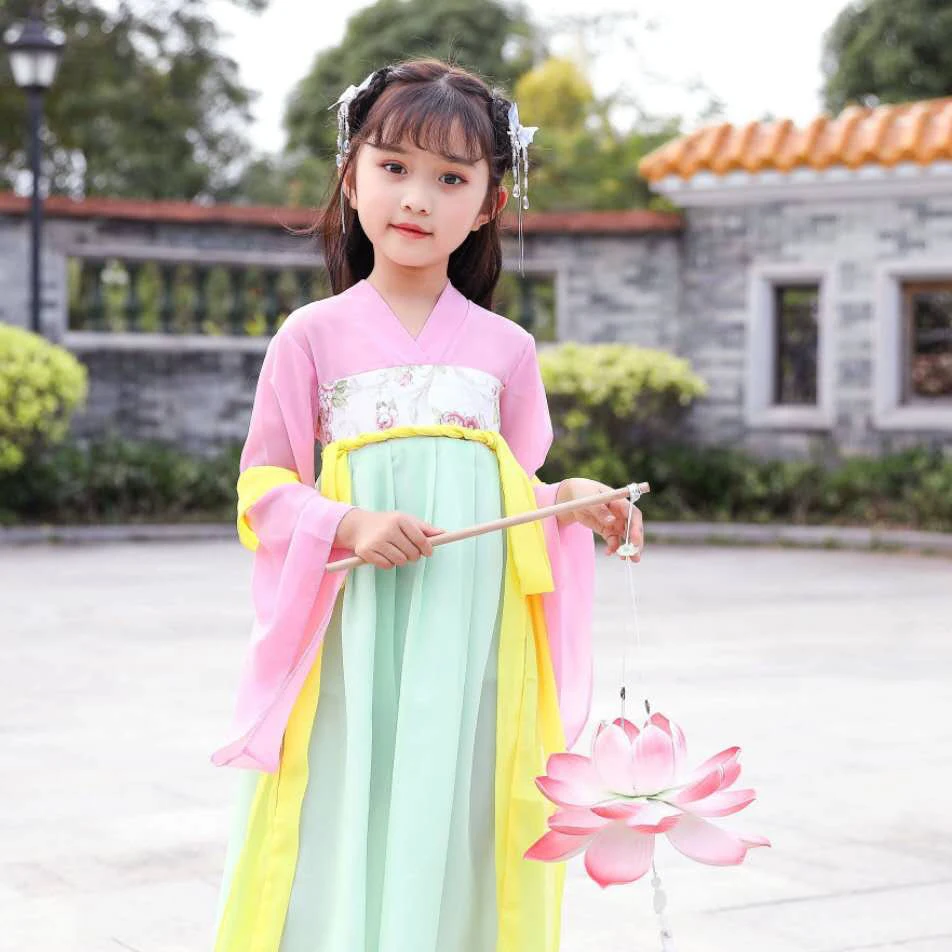 Карнавальный старинный китайский костюм детское платье одежда для народных