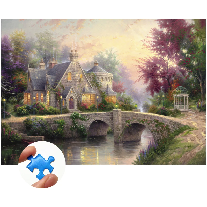 

Jigsaw Puzzle 1000 Pieces Children Adult Decompression Games Hand Assembled Educational Toys The Famous Villa Picture