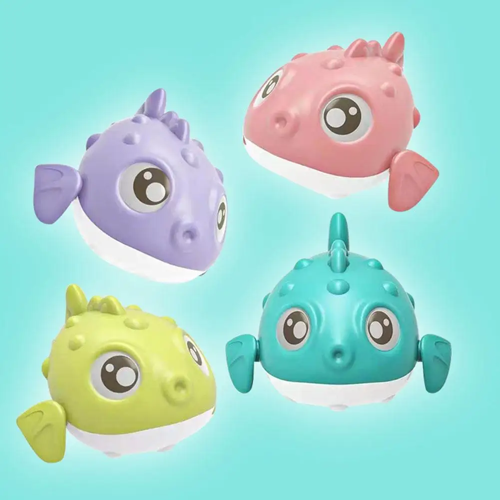 Children's Beach Toys Bath Toys Shark Type Wind-up Swimming Tail Wagging Rotating Device Baby Toy Puffer Fish Bear