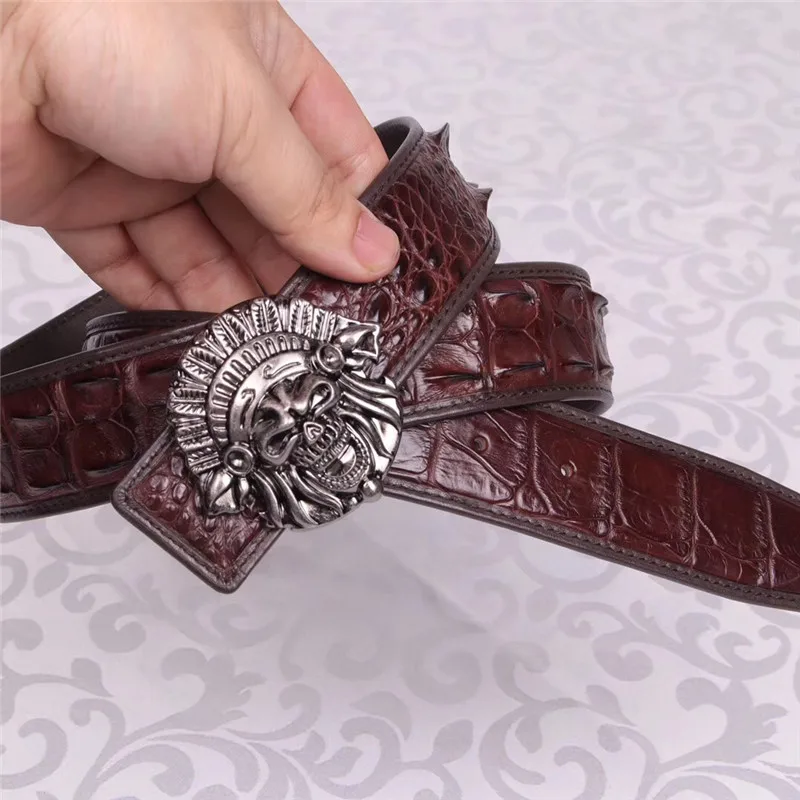 Уникальные дизайнерские подлинные мужские ремни из натуральной крокодиловой