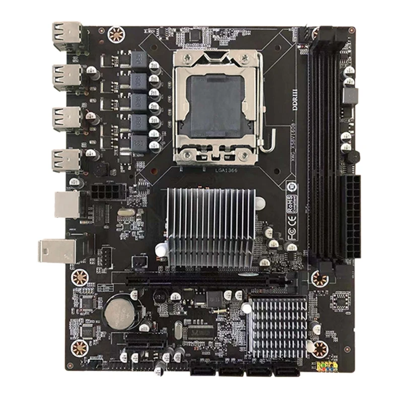 

X58 LGA1356 Motherboard DDR3 1066/1333/1600MHz SATA2.0 USB2.0 ATX Support 32GB Ram Dual Channel Support RECC Memory