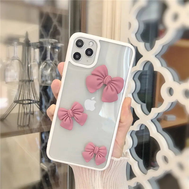 

For iPhone12 8PLUS/11 11PROMAX/12 XS/7 Korean Wind Bow Apple Applicable Phone Case Fairy for iphone 11 case