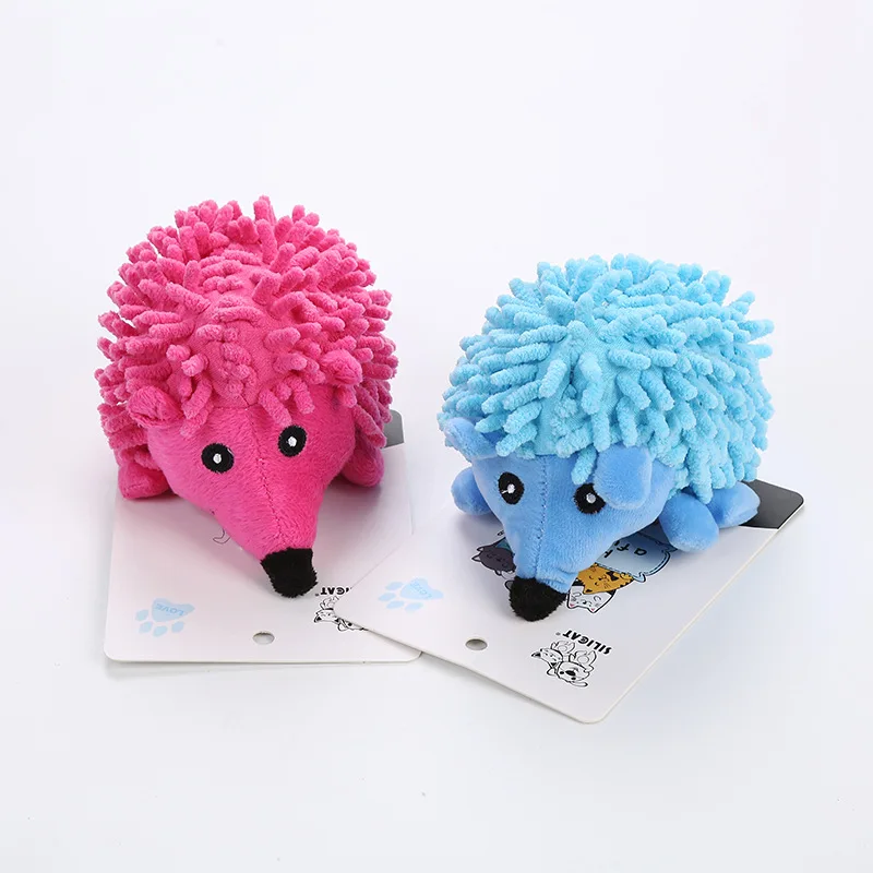 Флисовая игрушка для собак плюшевая ежик с голосом устойчивая к укусам