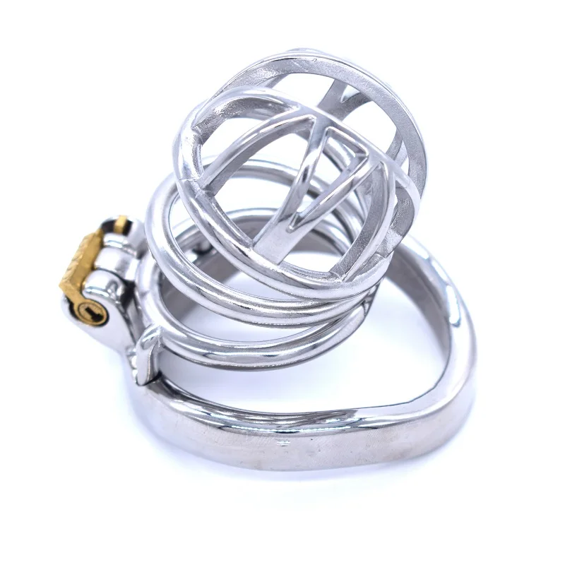 

Stainless Steel Male Chastity Device Standard Cock Cage Penis Ring Metal Locking Belt Bondage Restraint Sex Toys for Men CC253