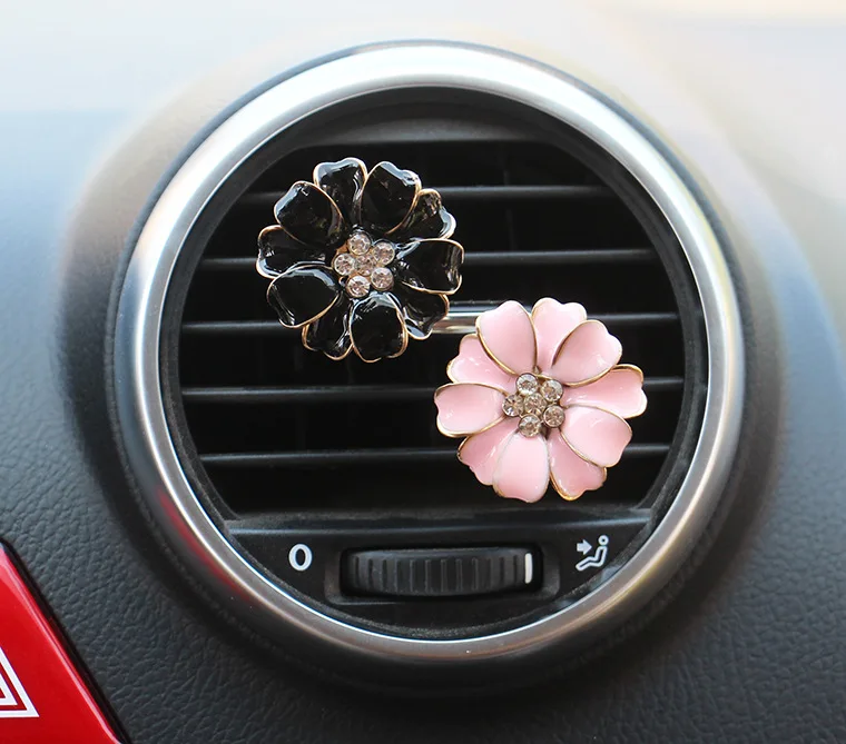 Автомобильный зажим Стразы для выхода воздуха маленькая Маргаритка цветок