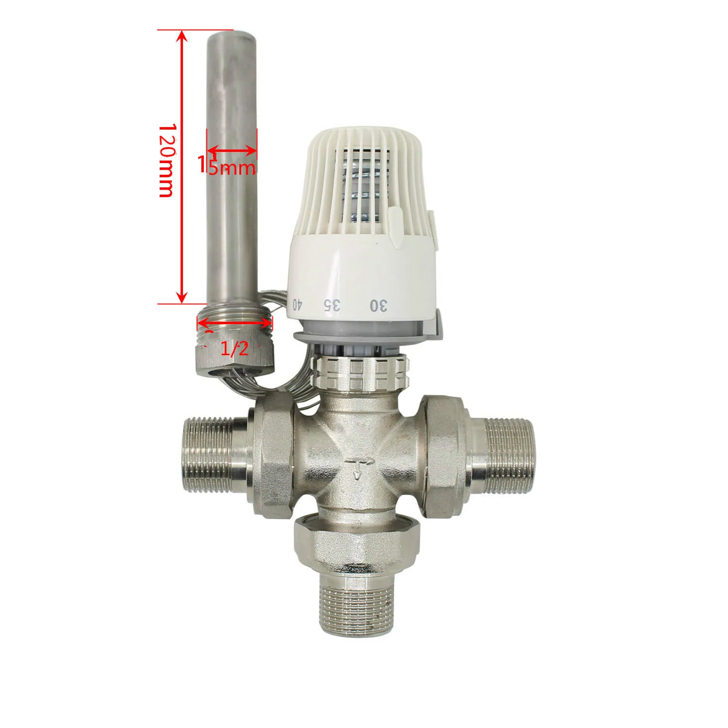 Floor heating system thermostatic radiator valve Automatic brass three-way temperature control valve thermostat valve DN20