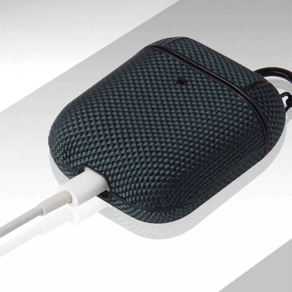 Чехол для наушников Airpods 2 1 чехол Apple Air pods защитный холщовый с крючком |
