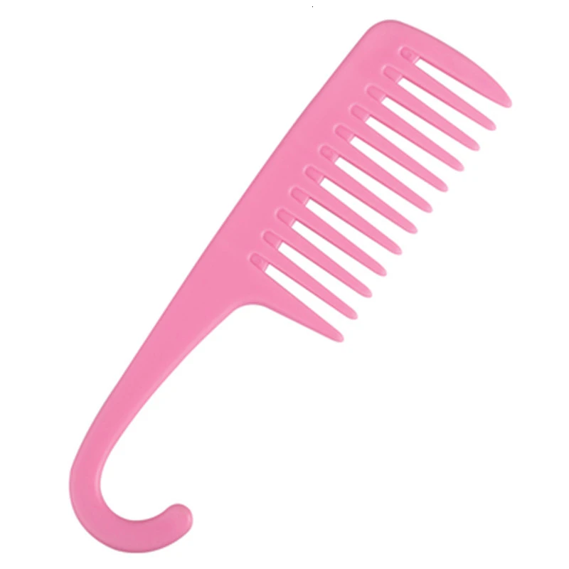 

Hot Sale Large Black Wide Tooth Combs Of Hook Handle Detangling Reduce Hair Loss Comb Hairdress Salon Dyeing Styling Brush Tools