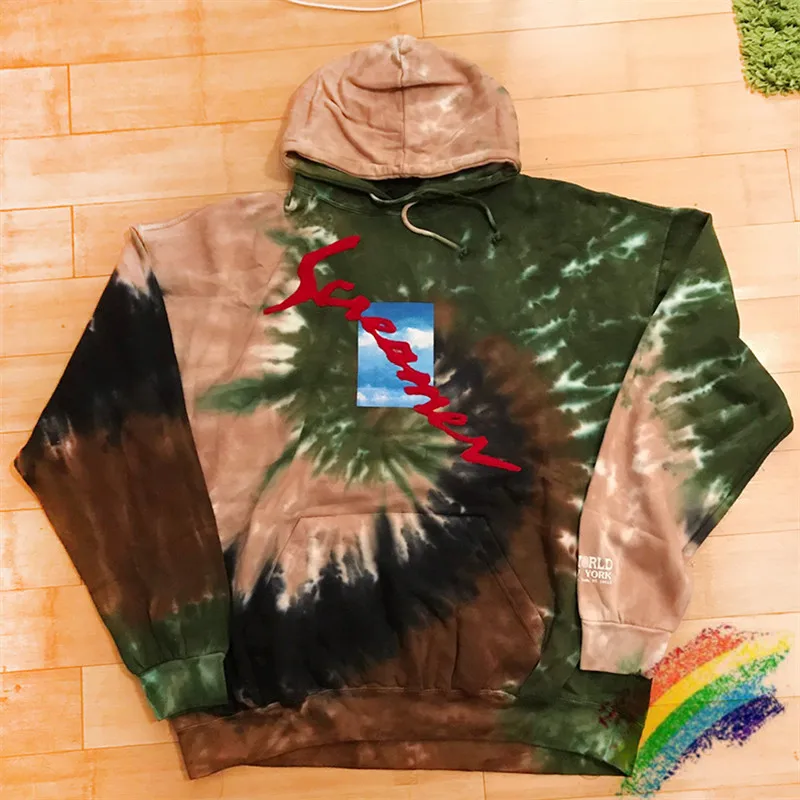 TRAVIS SCOTT x DOVER Star Tie Dye Astroworld Hooded Women Men Hoodies 1:1 High Quality Sweatshirts Mens Pullover | Мужская одежда