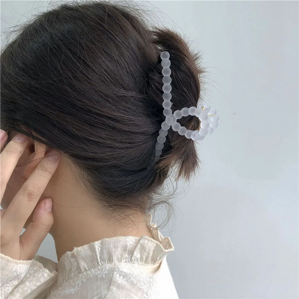 Заколка для волос женская прозрачная янтарная с геометрическими фигурами |