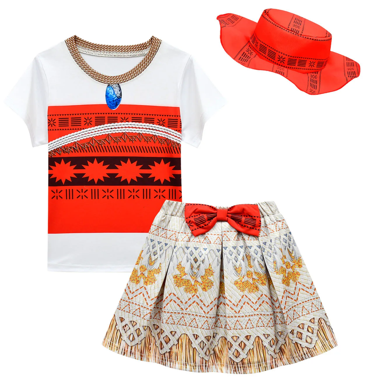 Костюм Моана для маленьких девочек комплект из 4 предметов костюм принцессы с