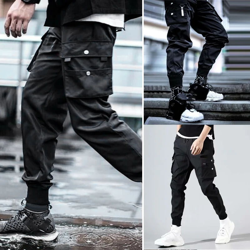 Модные мужские брюки карго джоггеры с карманами 2019 брендовые новые армейские