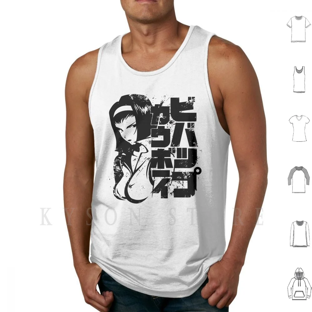 059 Faye Blk Jap майки Жилеты 100% хлопок Cowboy Bebop Yexart Bounty Hunter Sexy Lady Japan | Мужская одежда
