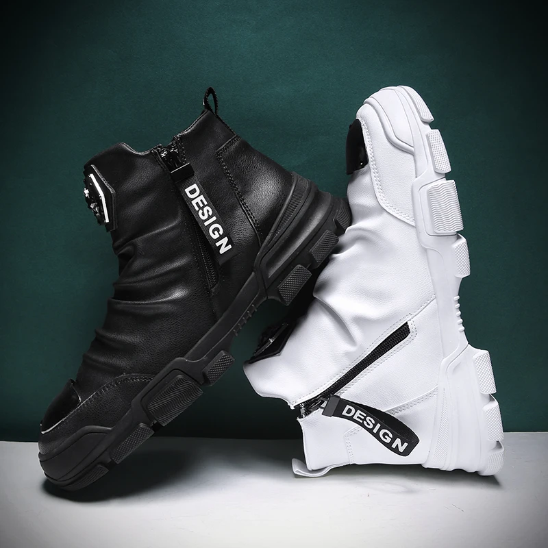 Мужские ботинки Новинка Кожаные полуботинки martin для мужчин высокие ковбойские