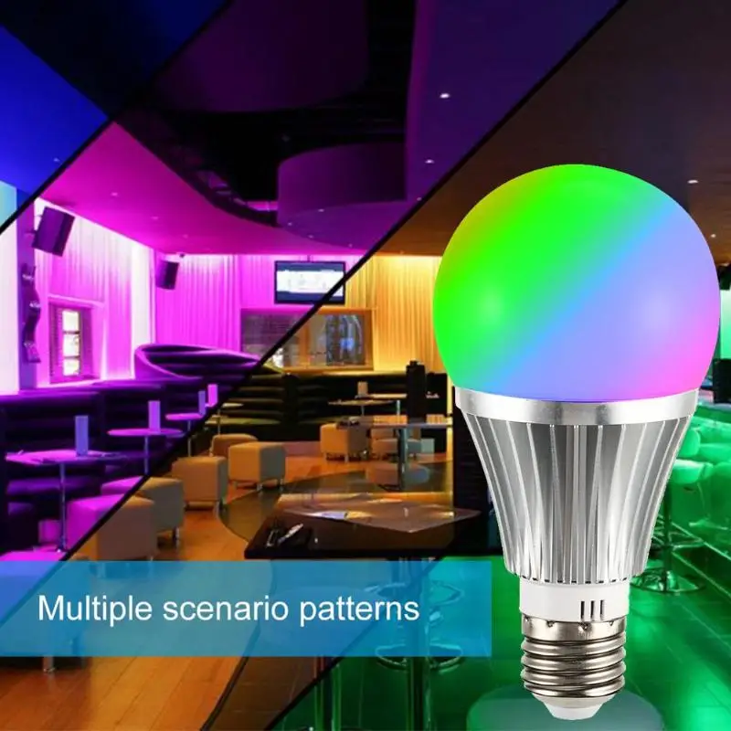 RGB полноцветная умная Энергосберегающая лампа E27 7 Вт светодиодный с регулируемой