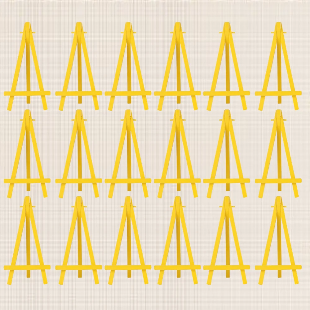 

30 шт. живопись имя стенд Дисплей держатель Рисунок Мини-мольберт для школьников художника поставки (желтый)