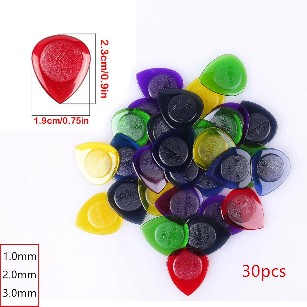 

30 Pcs Alice Durable Transparent Electric Bass Guitar Picks Waterdrop Shape Clear Guitar Plectrum 1.0/ 2.0/ 3.0MM/ Mix Thickness